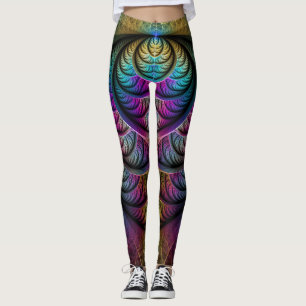 Trippy Patterned Kleurrijke Abstracte Fractal Art Leggings