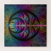 Trippy Patterned Kleurrijke Abstracte Fractal Art Legpuzzel (Horizontaal)