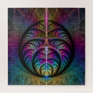 Trippy Patterned Kleurrijke Abstracte Fractal Art Legpuzzel