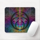 Trippy Patterned Kleurrijke Abstracte Fractal Art Muismat (Met muis)