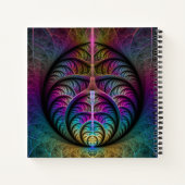 Trippy Patterned Kleurrijke Abstracte Fractal Art Notitieboek (Achterkant)