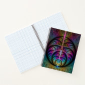Trippy Patterned Kleurrijke Abstracte Fractal Art Notitieboek (Binnen)