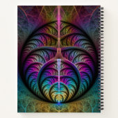 Trippy Patterned Kleurrijke Abstracte Fractal Art Notitieboek (Achterkant)