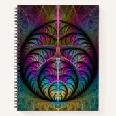 Trippy Patterned Kleurrijke Abstracte Fractal Art Notitieboek (Voorkant)