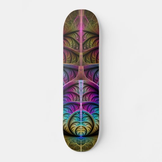 Trippy Patterned Kleurrijke Abstracte Fractal Art Persoonlijk Skateboard (Voorkant)