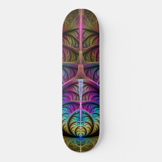 Trippy Patterned Kleurrijke Abstracte Fractal Art Persoonlijk Skateboard (Voorkant)