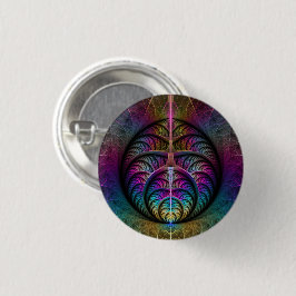 Trippy Patterned Kleurrijke Abstracte Fractal Art Ronde Button 3,2 Cm