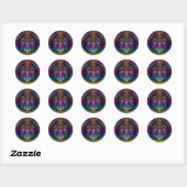 Trippy Patterned Kleurrijke Abstracte Fractal Art Ronde Sticker (Vel)
