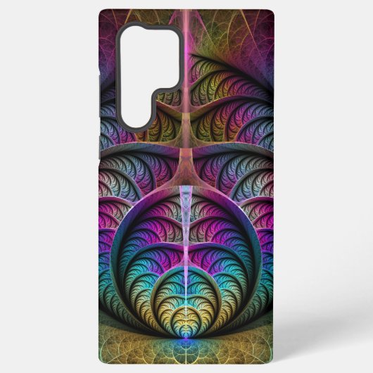 Trippy Patterned Kleurrijke Abstracte Fractal Art Samsung Galaxy Hoesje (Achterkant)
