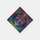 Trippy Patterned Kleurrijke Abstracte Fractal Art Servet (Hoek)