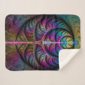 Trippy Patterned Kleurrijke Abstracte Fractal Art Sherpa Deken (Voorkant (horizontaal))