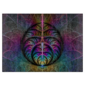 Trippy Patterned Kleurrijke Abstracte Fractal Art Snijplank (Voorkant)