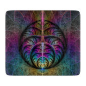 Trippy Patterned Kleurrijke Abstracte Fractal Art Snijplank (Voorkant)