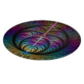 Trippy Patterned Kleurrijke Abstracte Fractal Art Snijplank (Hoek)