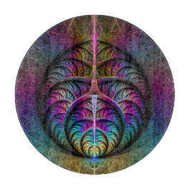 Trippy Patterned Kleurrijke Abstracte Fractal Art Snijplank
