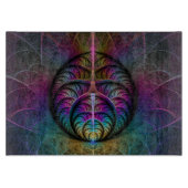 Trippy Patterned Kleurrijke Abstracte Fractal Art Snijplank (Voorkant)
