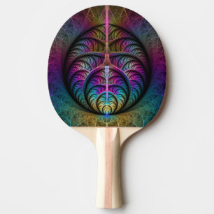 Trippy Patterned Kleurrijke Abstracte Fractal Art Tafeltennisbatje