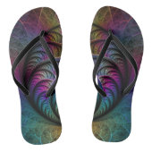 Trippy Patterned Kleurrijke Abstracte Fractal Art Teenslippers (Voetbed)