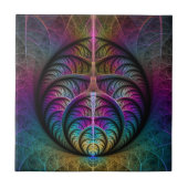 Trippy Patterned Kleurrijke Abstracte Fractal Art Tegeltje (Voorkant)