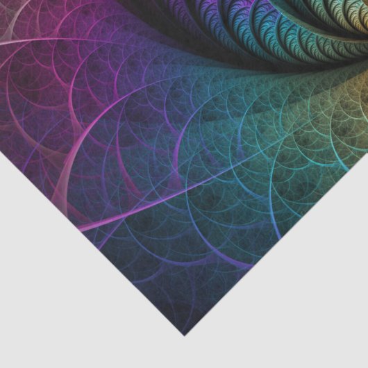 Trippy Patterned Kleurrijke Abstracte Fractal Art Tissuepapier (Detail)