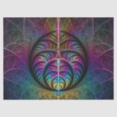 Trippy Patterned Kleurrijke Abstracte Fractal Art Tissuepapier (Voorkant)