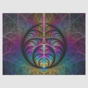 Trippy Patterned Kleurrijke Abstracte Fractal Art Tissuepapier
