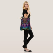 Trippy Patterned Kleurrijke Abstracte Fractal Art Tote Bag (Op model)