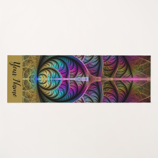 Trippy Patterned Kleurrijke Abstracte Fractal Naam Yogamat (Voorkant (horizontaal))