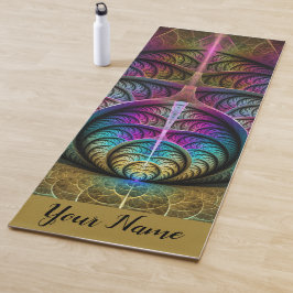 Trippy Patterned Kleurrijke Abstracte Fractal Naam Yogamat