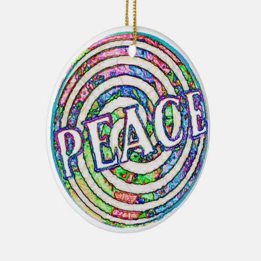 Trippy Peace Kerstmis Keramisch Ornament (Rechts)