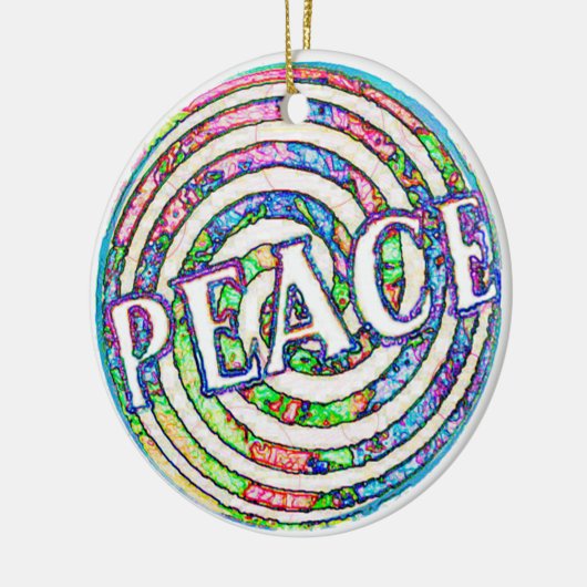 Trippy Peace Kerstmis Keramisch Ornament (Links)