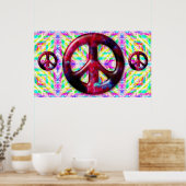 Trippy Peace Sign Fractal Poster Print (Keuken)