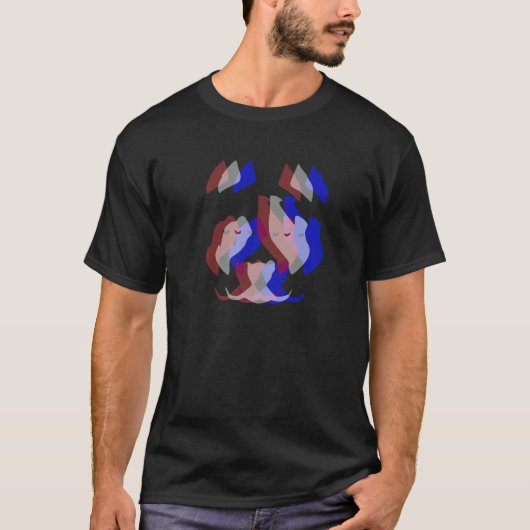 Trippy pitbull bully face for Techno Rave EDM Musi T-shirt (Voorkant)
