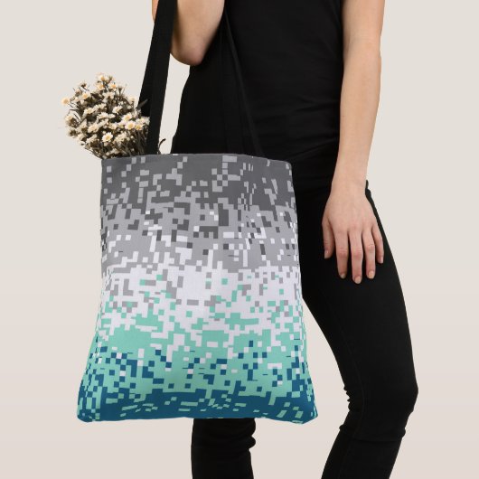 Trippy Pixelated Abstracte Frayromantische Pride F Tote Bag (Dichtbij)