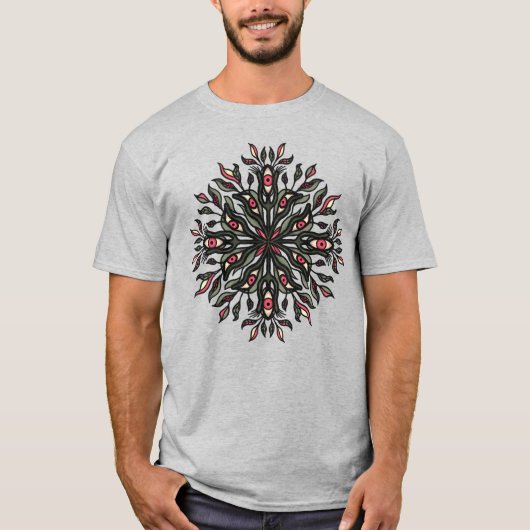 Trippy Planten en oogjes - Psychedelische Botanisc T-shirt (Voorkant)