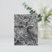 Trippy Portret Briefkaart (Staand voorkant)