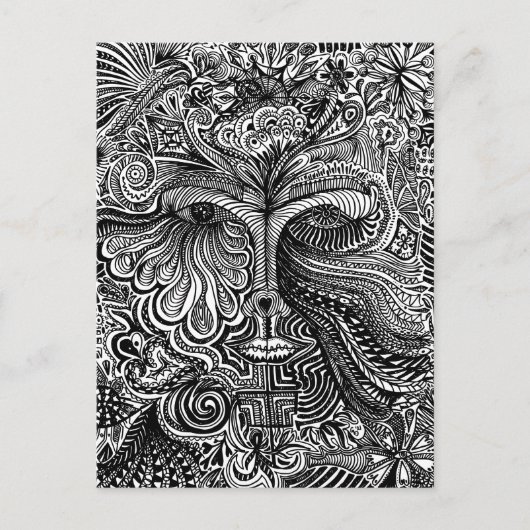 Trippy Portret Briefkaart (Voorkant)