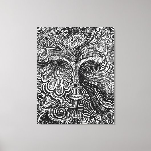 Trippy Portret Canvas Afdruk (Voorkant)