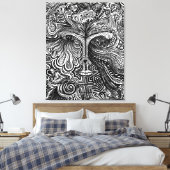 Trippy Portret Canvas Afdruk (Insitu (Slaapkamer))