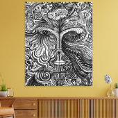 Trippy Portret Canvas Afdruk (Insitu (Woonkamer))