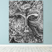 Trippy Portret Canvas Afdruk (Insitu (Houten vloer))