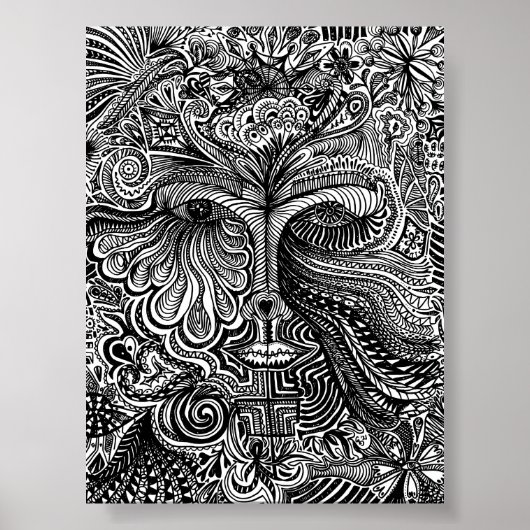 Trippy Portret Poster (Voorkant)