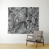 Trippy Portret Tapestry Wandkleed (In Situ (horizontaal))