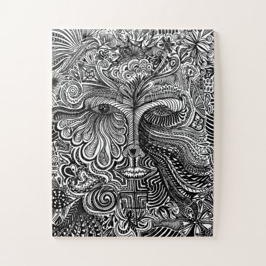 Trippy portretpuzzel legpuzzel (Verticaal)