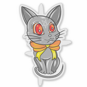 Trippy Posing Kitty Cat Illustratie Sticker