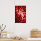 Trippy-Poster: Abstract rood Poster (Keuken)