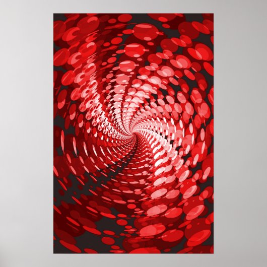 Trippy-Poster: Abstract rood Poster (Voorkant)