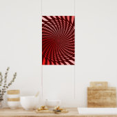 Trippy-Poster: Abstract rood Poster (Keuken)