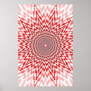 Trippy-Poster: Abstract rood Poster