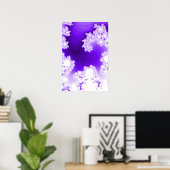 Trippy Poster: Paarse fractal Poster (Thuiskantoor)